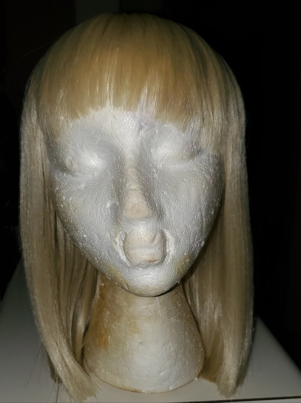 Blonde Straight Wig with Blunt Bangs